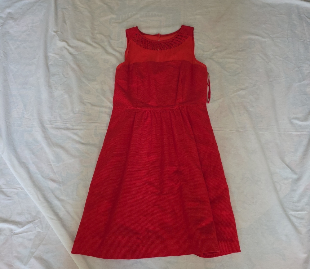 Maeve Vibrant dark orange wenan Sleeveless Dress